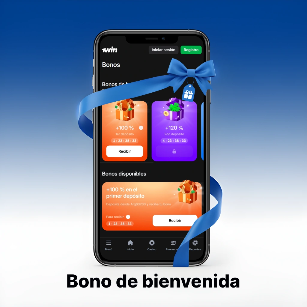 Bono de bienvenida para nuevos usuarios 1win: 100% hasta $520.45/€447.45 en Deportes o Casino con tiradas gratis.