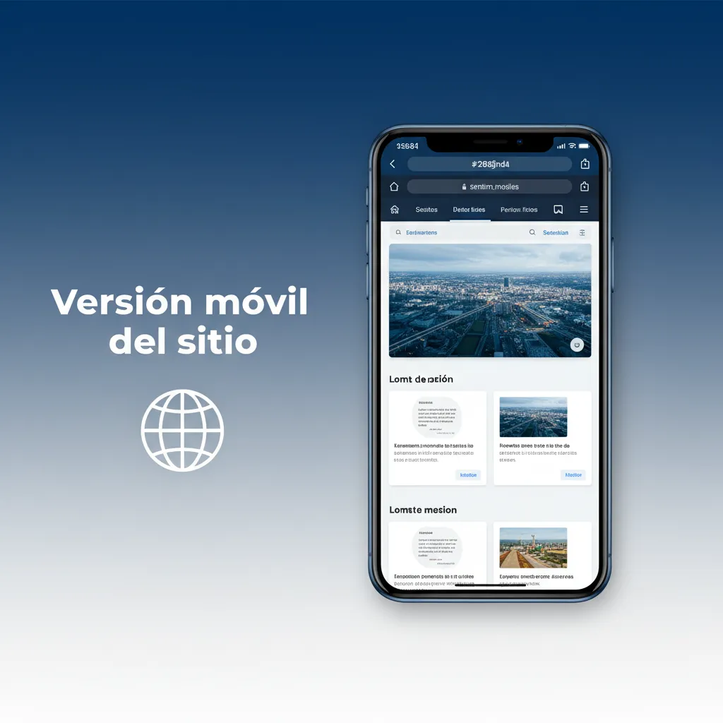 Pantalla del sitio móvil con navegación inferior: Deportes, En vivo, Casino y Cuenta; cupón de apuesta y búsqueda.