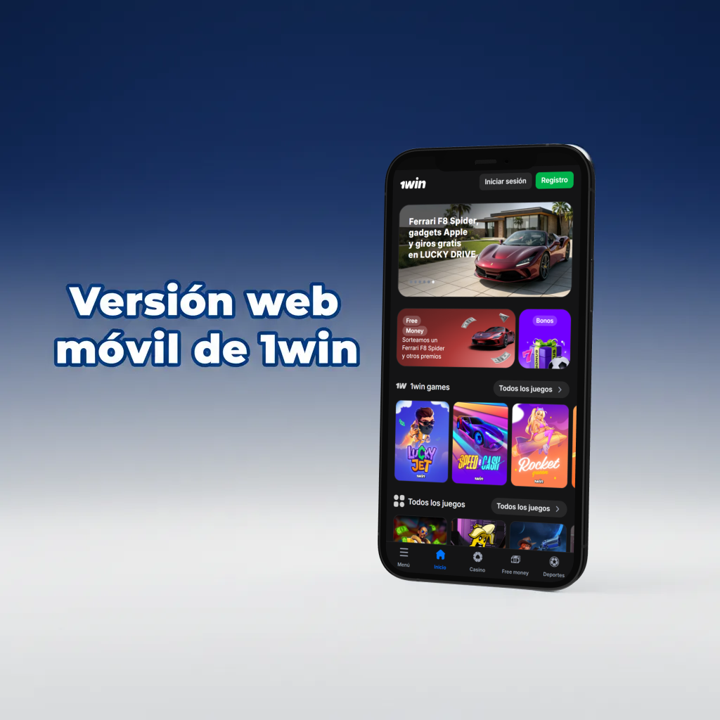 Versión web móvil de 1win en smartphone y tablet: apuestas, casino, depósitos y retiros desde el navegador, sin app.